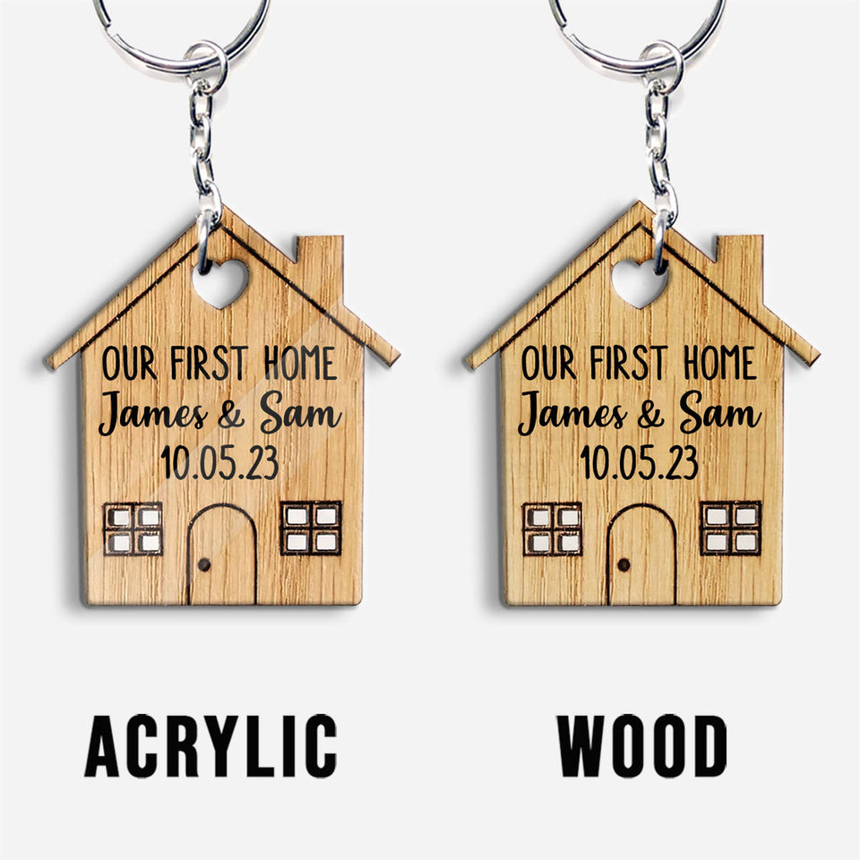 Our First Home - Personalized Housewarming Keychain