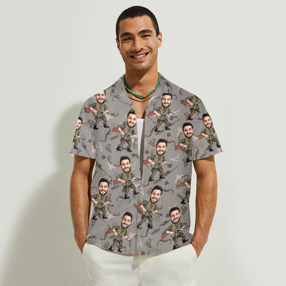 Photo Inserted Funny Hunting - Personalized Hunting Hawaiian Shirt