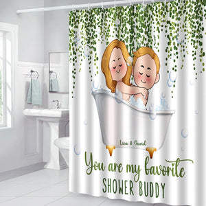You Are My Favorite Shower Buddy - Personalized Couple Shower Curtain