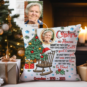 Noël au paradis - Coussin décoratif personnalisé - Cadeau commémoratif en cas de décès