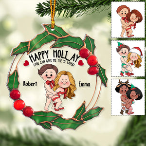 Happy Holiday - gift for husband, boyfriend - Personalized Transparent Ornament