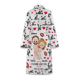 I Love You - Personalized Couple Pajama Kimono Robe