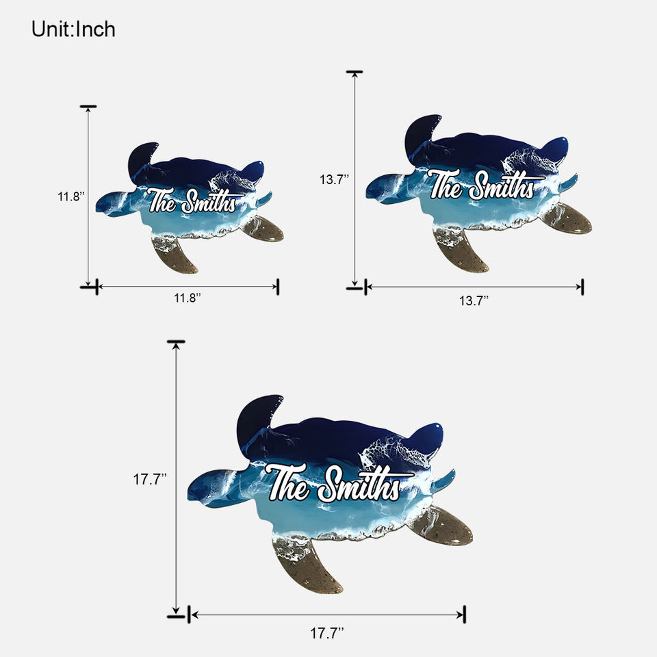 Love Turtle - Personalized Turtle Custom Shaped Wood Sign