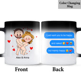 I Just Want You To Be Happy Custom Screenshot Messages - gift for boyfriend, wife, husband, girlfriend - Personalized Mug