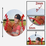 My Heart Is On That Field - Personalized Softball Keychain