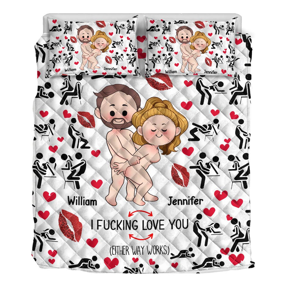 I Love You - Personalized Couple Quilt Set