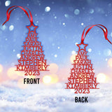 Custom Name Christmas Tree - Personalized Family Ornament