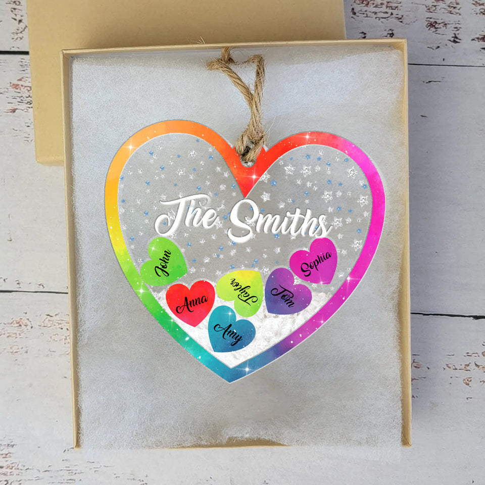 Family Love - Personalized Family 3 Layered Shaker Ornament