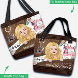 Sewing Is My Therapy - Personalized Sewing Tote Bag
