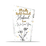 Officially World's Greatest Mom Ever - Gift for mom, grandma, wife, dad, grandpa, husband - Personalized Custom Shaped Acrylic Plaque