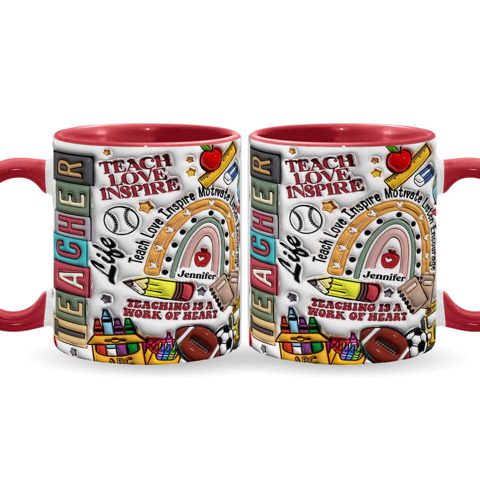 Teach Love Inspire - Personalized Teacher Accent Mug
