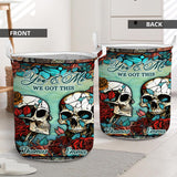 Skull Couple - Skull gift for husband, wife, boyfriend, girlfriend - Personalized Storage Basket