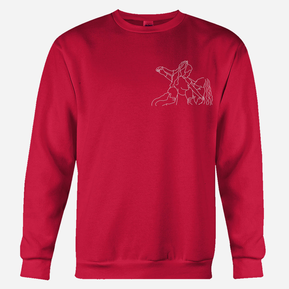 Custom Line Art - Personalized Family Embroidered Sweater