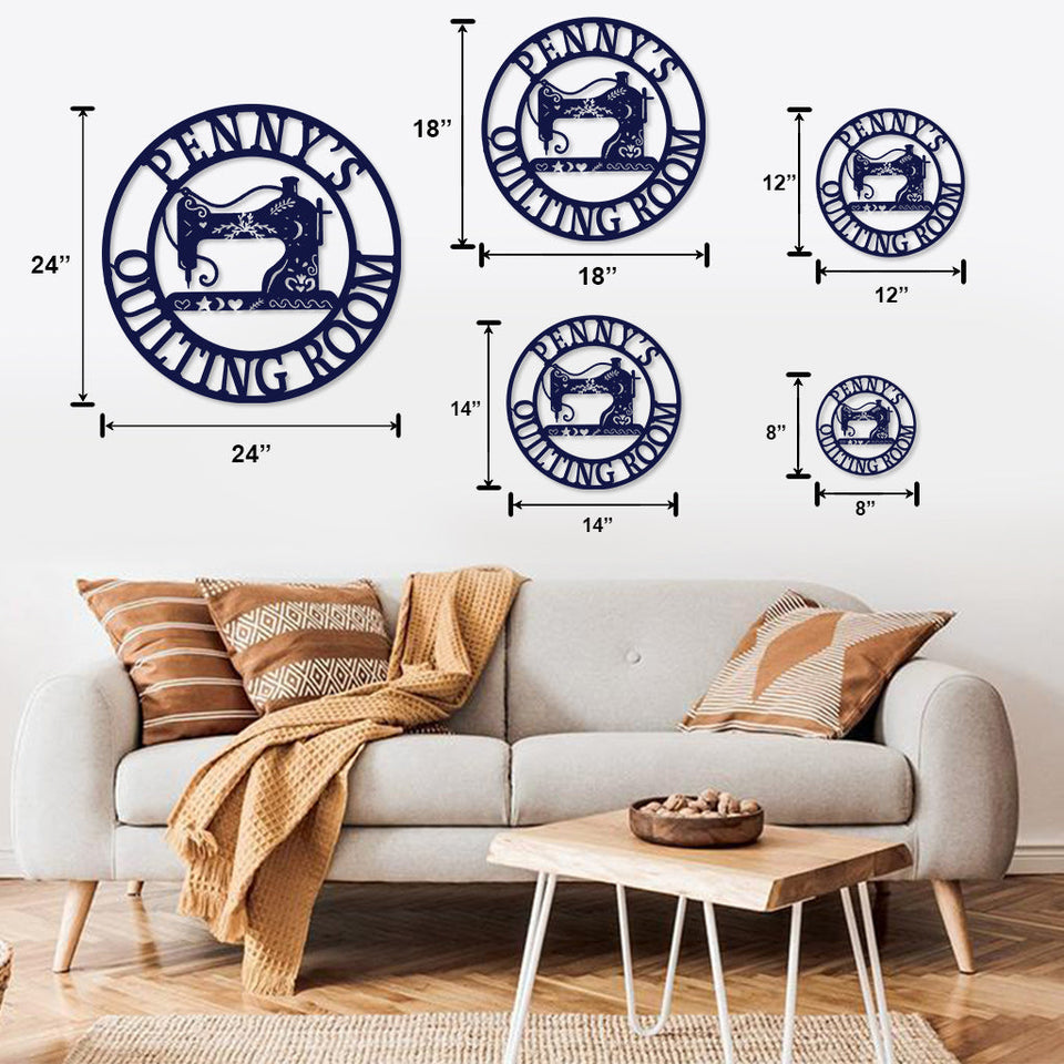 Quilting Room - Personalized Quilting Cut Metal Sign