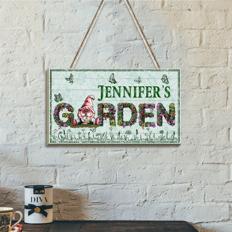 Welcome To My Garden - Personalized Gardening Interchangeable Wood Sign