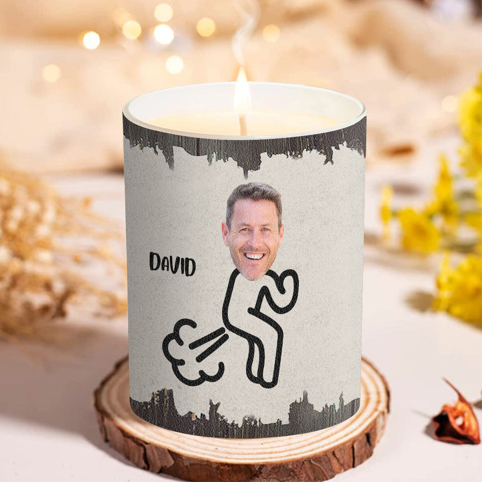 Fart Extinguisher - Gift for dad, grandma, grandpa, mom, uncle, aunt, son, daughter, brother, sister, granddaughter, grandson, husband, wife, boyfriend, girlfriend, friend - Personalized Candle With Wooden Lid