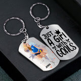 Just A Girl With Goals - Personalized Volleyball Stainless Steel Keychain
