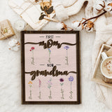 First Mom Now Grandma - Personalized Grandma 2 Layered Wood Sign / Wood Plaque