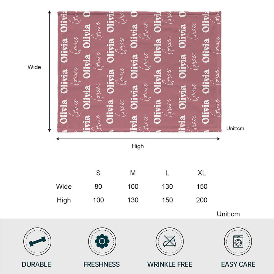Custom Name Pattern - Personalized Sibling Blanket