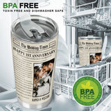 Happy Anniversary The Wedding Times Newspaper - Personalized Husband And Wife Tumbler