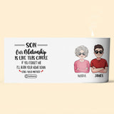 Our Relationship Is Like This - Personalized Son Candle With Wooden Lid