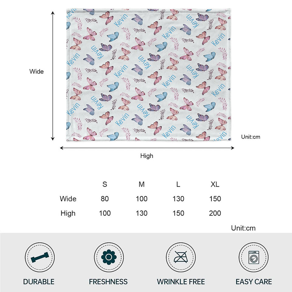 Butterfly Custom Name - Personalized grandson Blanket