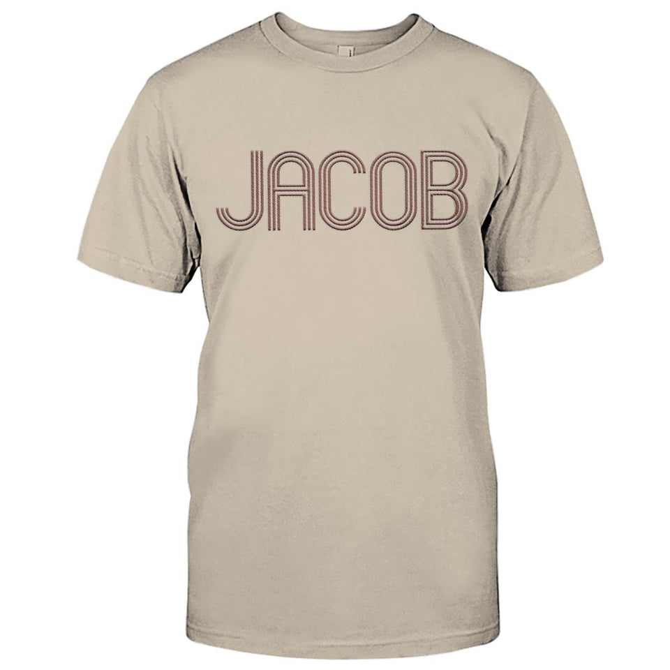 Custom Name - Personalized Couple Embroidered T-shirt
