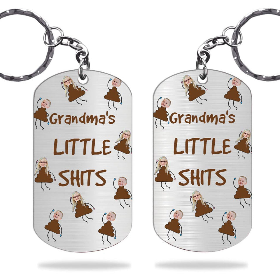 Dad's Little Cuties - Gift for dad, grandpa, mom, uncle, aunt, grandma - Personalized Stainless Steel Keychain