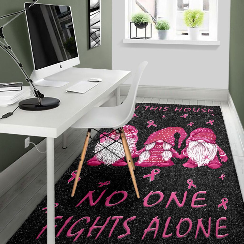 In This House We Never Give Up Breast Cancer Awareness Rug 0622