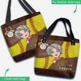 She Believed She Could So She Did - Personalized Softball Tote Bag