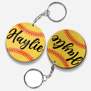 Love Baseball - Personalized Softball Keychain