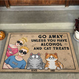 Go Away Unless You Have Alcohol And Cat Treats - Personalized Couple Doormat