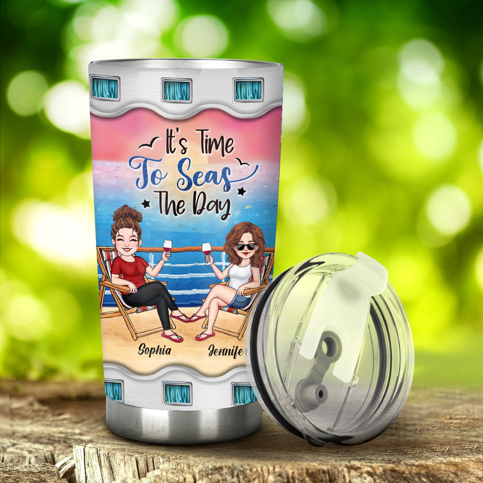 Time To Seas The Day - Personalized Cruising Tumbler