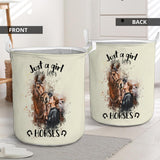 Just A Girl Who Loves Horses - Personalized Horse Storage Basket