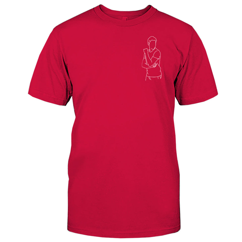 Custom Line Art - Personalized grandson Embroidered T-shirt