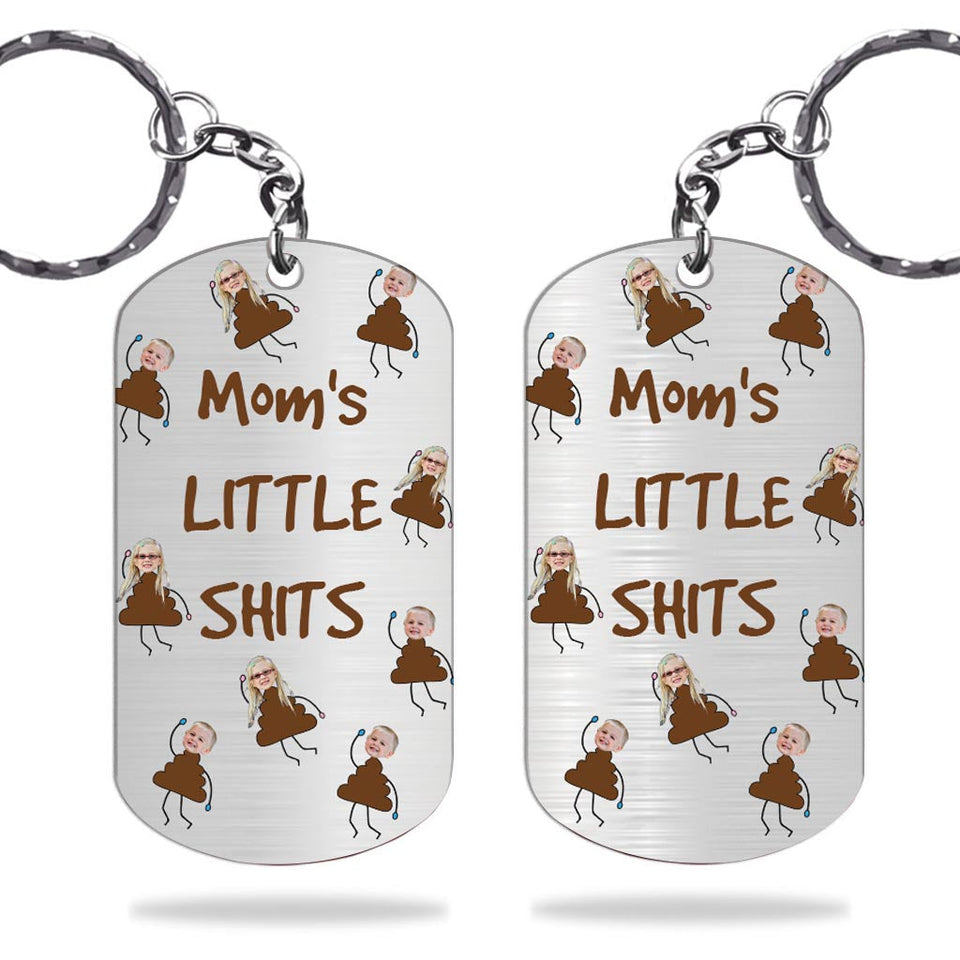 Dad's Little Cuties - Gift for dad, grandpa, mom, uncle, aunt, grandma - Personalized Stainless Steel Keychain