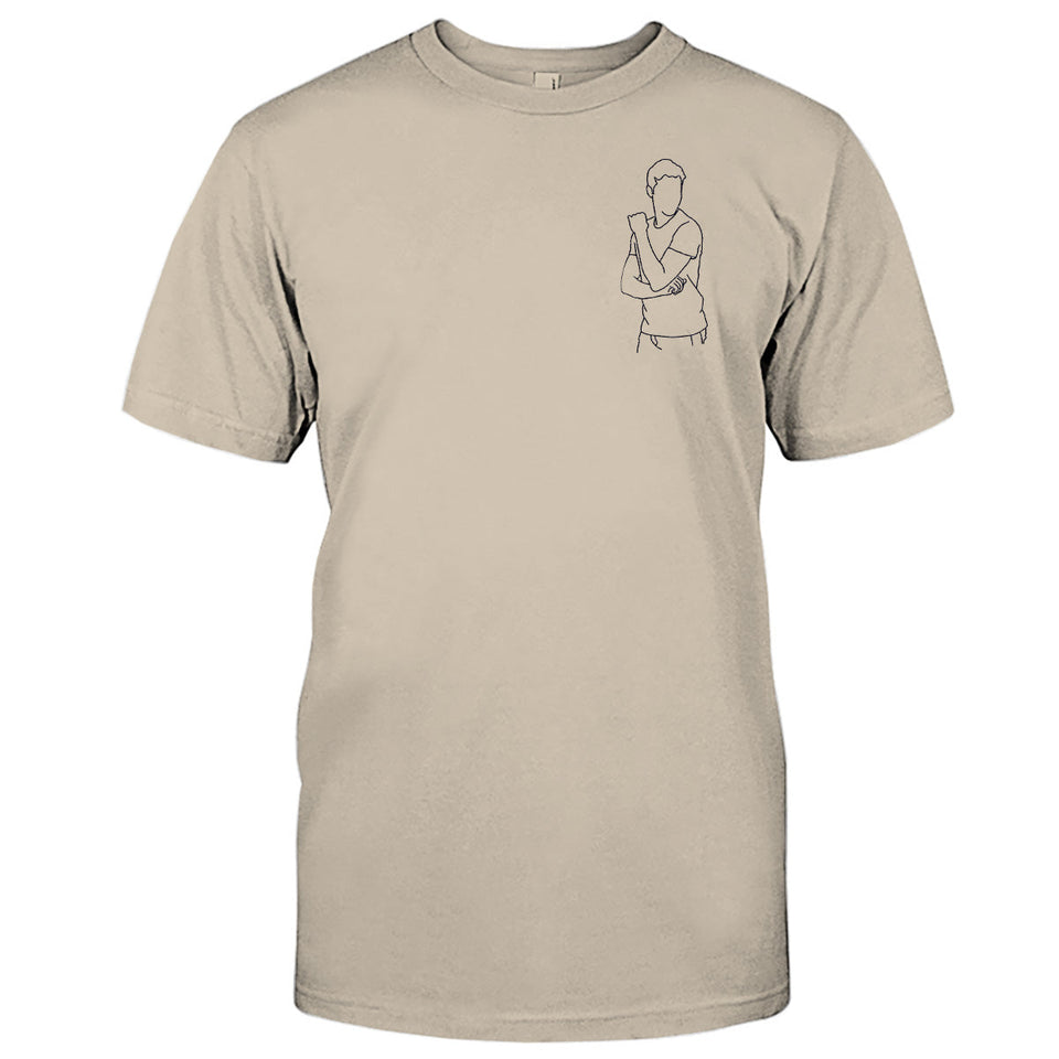 Custom Line Art - Personalized Son Embroidered T-shirt