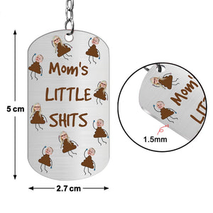 Dad's Little Cuties - Gift for dad, grandpa, mom, uncle, aunt, grandma - Personalized Stainless Steel Keychain