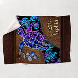 Salty Lil' Beach - Personalized Turtle Blanket