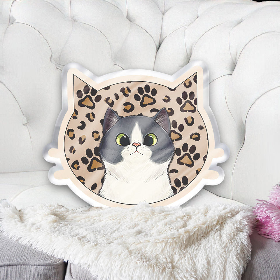Reserved For The Cat - Personalized Cat Shaped Pillow