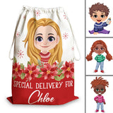 Special Delivery - Personalized Kid Drawstring Tote Bag