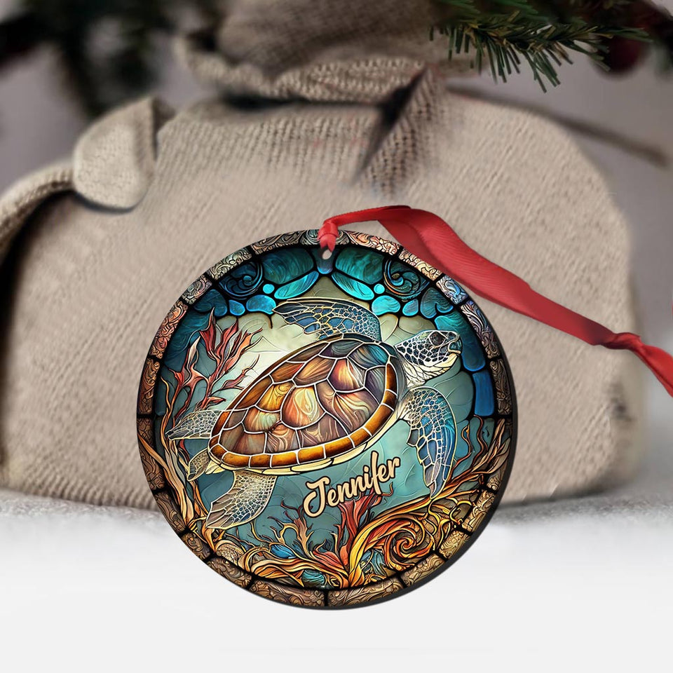 Love Turtles - Personalized Turtle Ornament