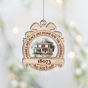 There's No Place Like Home For The Holidays - Personalized Family Layers Mix Ornament