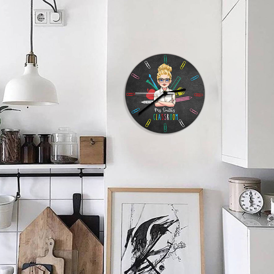 Teacher's Classroom - Personalized Teacher Wall Clock