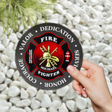 Honor Firefighter - Firefighter gift for him, father, husband, son - Personalized Round Shaped Stone