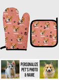 Custom Photo Pet Blanket - Gift for cat lovers - Personalized Oven Mitts & Pot Holder Set