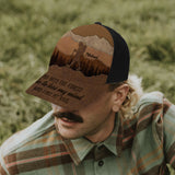 And Into The Forest I Go - Personalized Hiking Trucker Hat