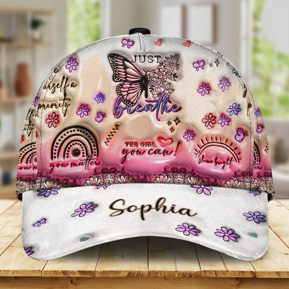 Positive Affirmations Butterfly - Personalized Butterfly Classic Cap