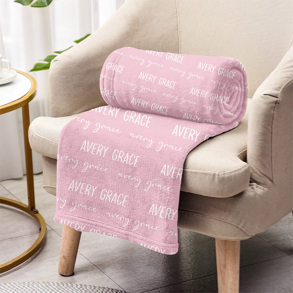 Custom Name Pattern - Personalized Newborn Blanket