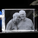Lampe en cristal 3D cubique gravée au laser avec photo personnalisée - Souvenir personnalisé